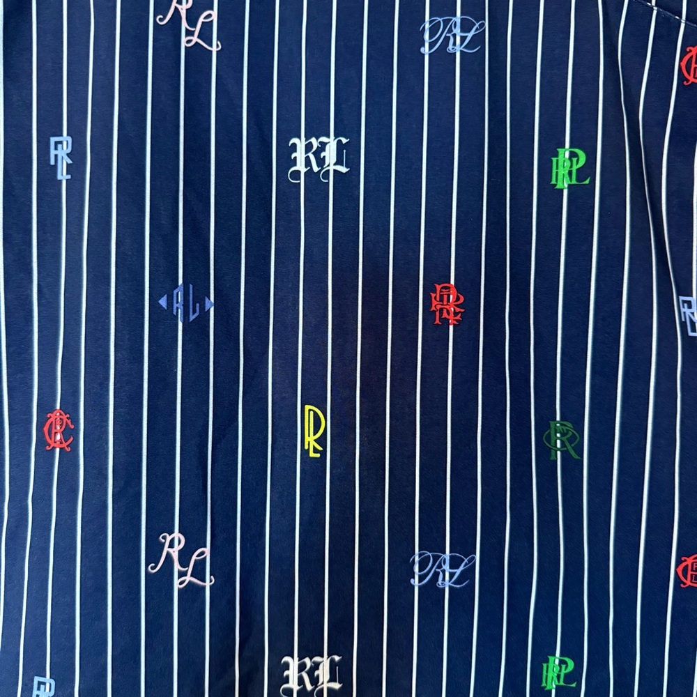 Ralph Lauren RLX Golf Skirt Navy Blue White Stripes Logo Print Large - Picture 5 of 8